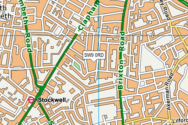 Horizons Health & Fitness Club (Stockwell) map (SW9 0RD) - OS VectorMap District (Ordnance Survey)