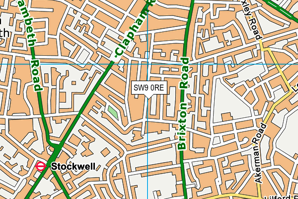 SW9 0RE map - OS VectorMap District (Ordnance Survey)