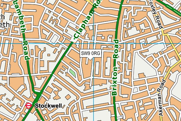 SW9 0RG map - OS VectorMap District (Ordnance Survey)