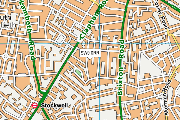 SW9 0RR map - OS VectorMap District (Ordnance Survey)