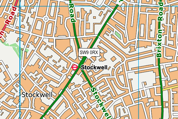 SW9 0RX map - OS VectorMap District (Ordnance Survey)