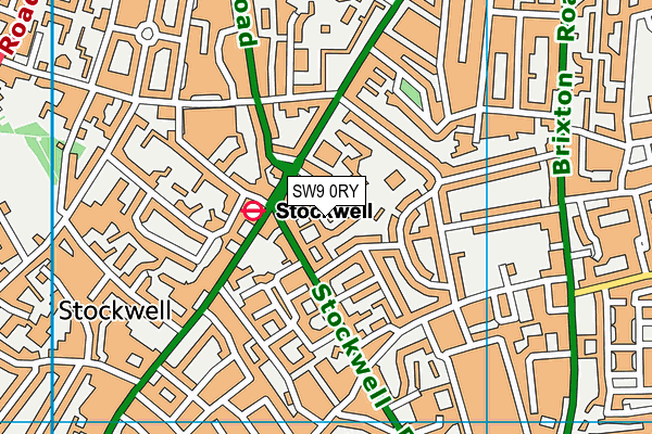 SW9 0RY map - OS VectorMap District (Ordnance Survey)