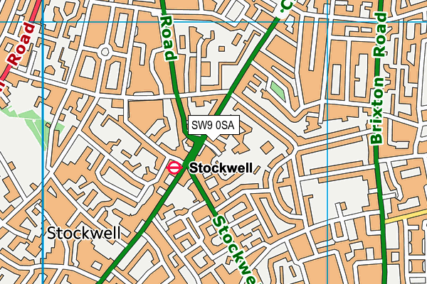 SW9 0SA map - OS VectorMap District (Ordnance Survey)