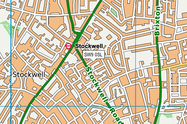 SW9 0SL map - OS VectorMap District (Ordnance Survey)