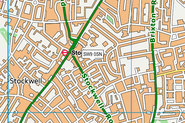 SW9 0SN map - OS VectorMap District (Ordnance Survey)