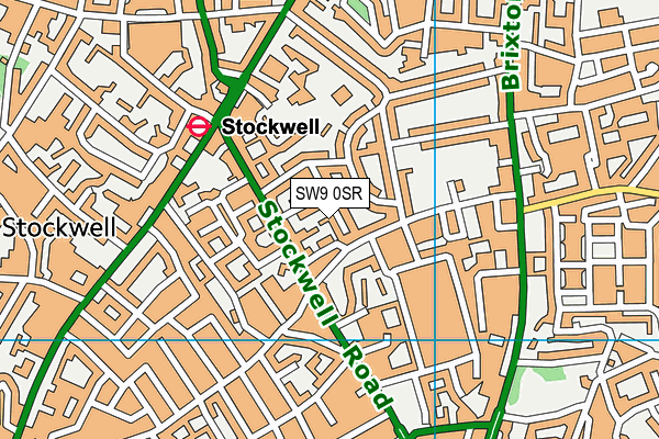 SW9 0SR map - OS VectorMap District (Ordnance Survey)