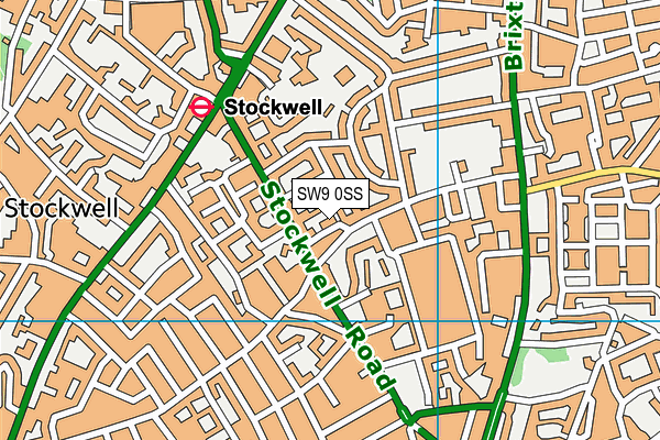 SW9 0SS map - OS VectorMap District (Ordnance Survey)