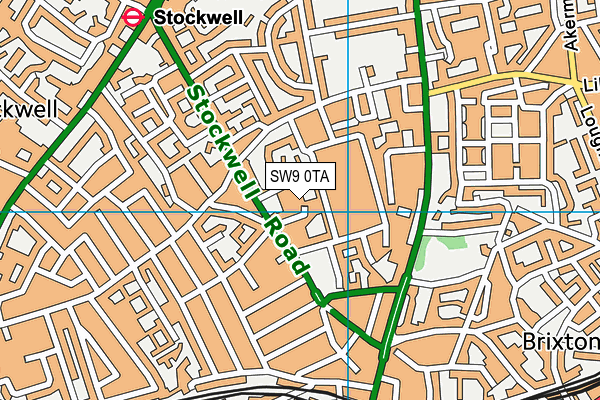 SW9 0TA map - OS VectorMap District (Ordnance Survey)