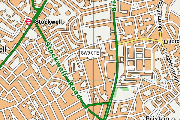 SW9 0TE map - OS VectorMap District (Ordnance Survey)