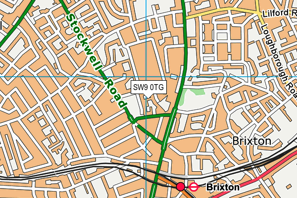 SW9 0TG map - OS VectorMap District (Ordnance Survey)