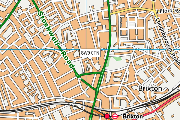SW9 0TN map - OS VectorMap District (Ordnance Survey)