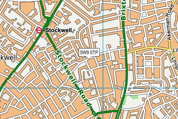 SW9 0TP map - OS VectorMap District (Ordnance Survey)