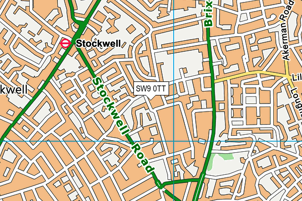 SW9 0TT map - OS VectorMap District (Ordnance Survey)