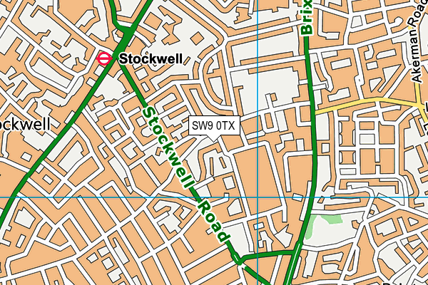 SW9 0TX map - OS VectorMap District (Ordnance Survey)