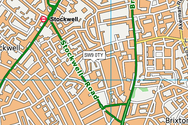 SW9 0TY map - OS VectorMap District (Ordnance Survey)