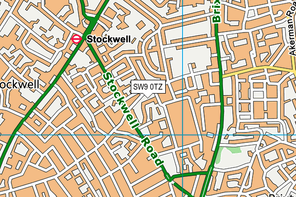 SW9 0TZ map - OS VectorMap District (Ordnance Survey)