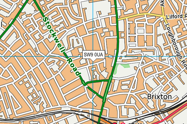 SW9 0UA map - OS VectorMap District (Ordnance Survey)