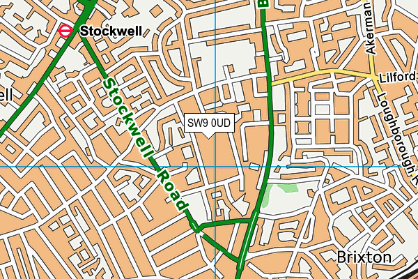 SW9 0UD map - OS VectorMap District (Ordnance Survey)