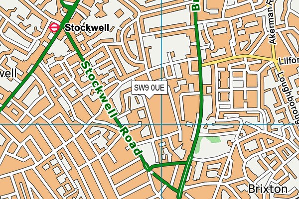 SW9 0UE map - OS VectorMap District (Ordnance Survey)