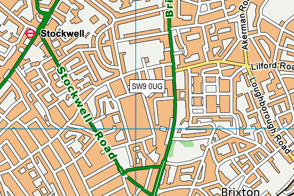 SW9 0UG map - OS VectorMap District (Ordnance Survey)