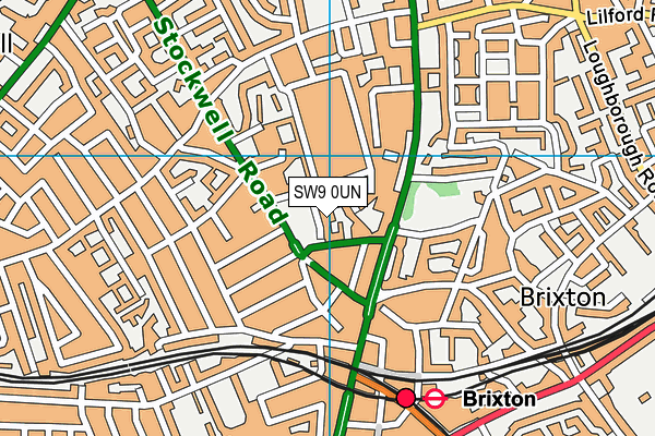 SW9 0UN map - OS VectorMap District (Ordnance Survey)