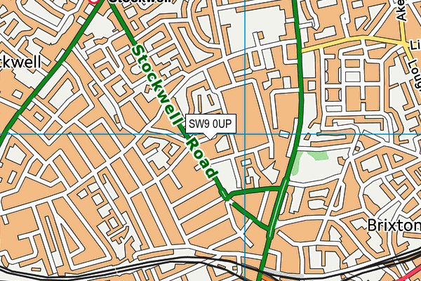 SW9 0UP map - OS VectorMap District (Ordnance Survey)