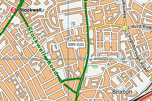 SW9 0UQ map - OS VectorMap District (Ordnance Survey)