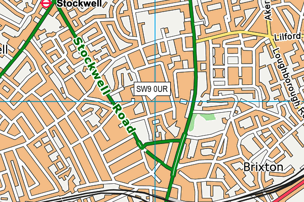 SW9 0UR map - OS VectorMap District (Ordnance Survey)