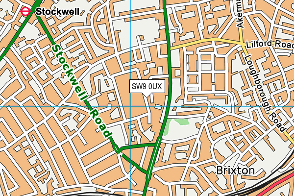 SW9 0UX map - OS VectorMap District (Ordnance Survey)