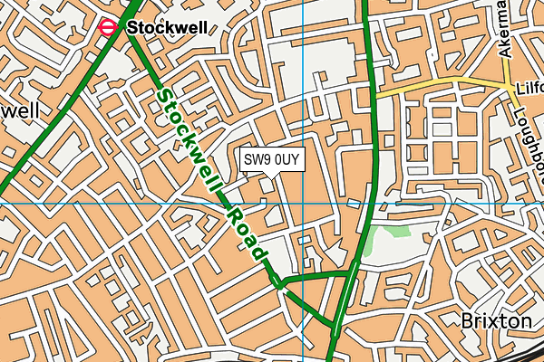 SW9 0UY map - OS VectorMap District (Ordnance Survey)