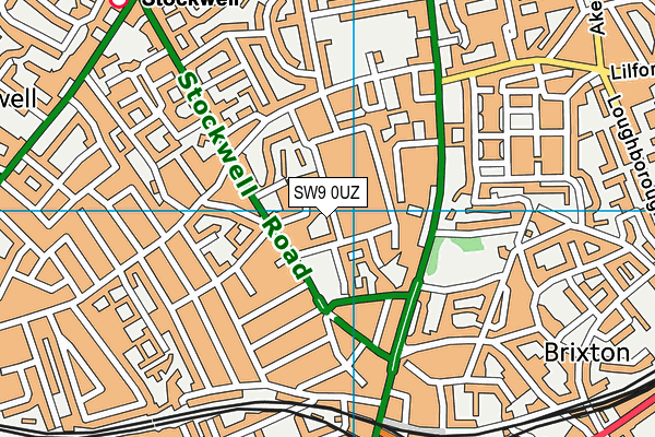 SW9 0UZ map - OS VectorMap District (Ordnance Survey)