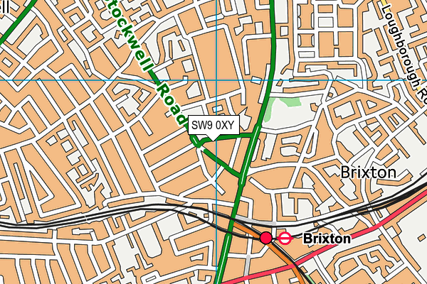 SW9 0XY map - OS VectorMap District (Ordnance Survey)