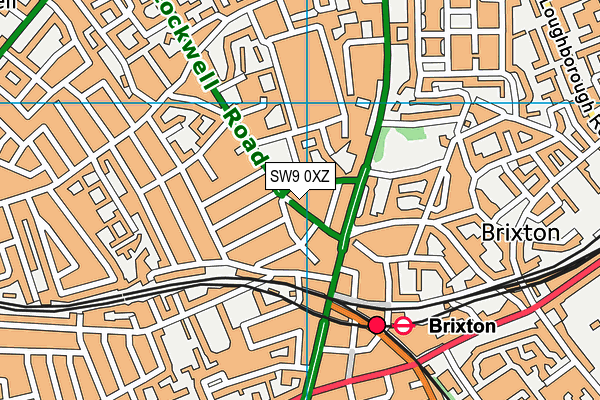 SW9 0XZ map - OS VectorMap District (Ordnance Survey)