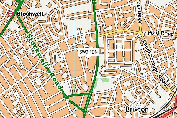 SW9 1DN map - OS VectorMap District (Ordnance Survey)
