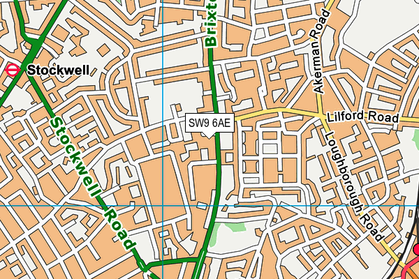 SW9 6AE map - OS VectorMap District (Ordnance Survey)