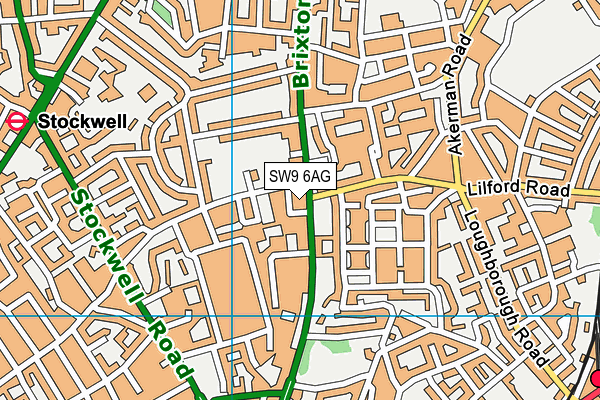 SW9 6AG map - OS VectorMap District (Ordnance Survey)