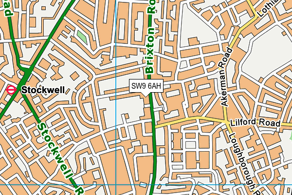 SW9 6AH map - OS VectorMap District (Ordnance Survey)