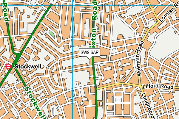 SW9 6AP map - OS VectorMap District (Ordnance Survey)