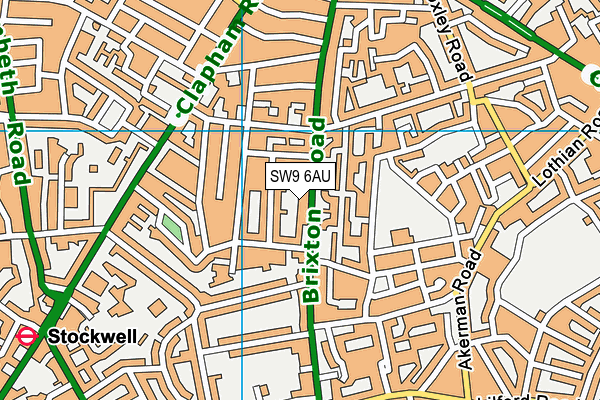 SW9 6AU map - OS VectorMap District (Ordnance Survey)