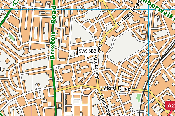 SW9 6BB map - OS VectorMap District (Ordnance Survey)