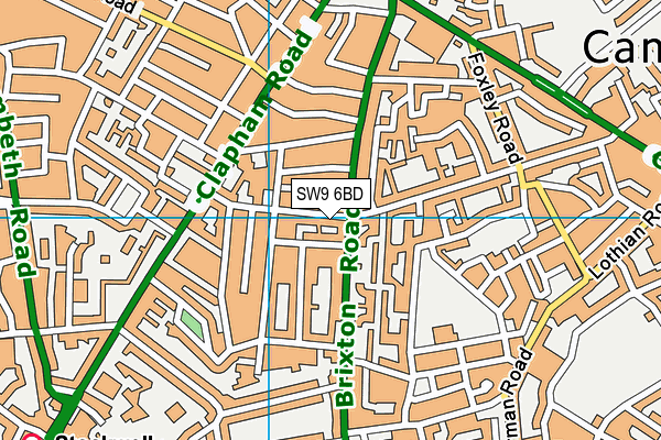 SW9 6BD map - OS VectorMap District (Ordnance Survey)