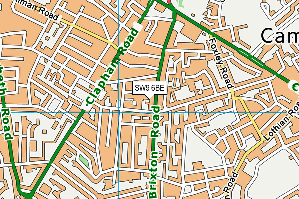 SW9 6BE map - OS VectorMap District (Ordnance Survey)