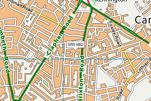 SW9 6BG map - OS VectorMap District (Ordnance Survey)