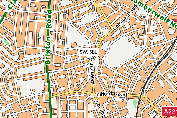 SW9 6BL map - OS VectorMap District (Ordnance Survey)
