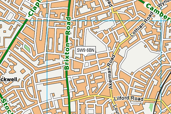 SW9 6BN map - OS VectorMap District (Ordnance Survey)