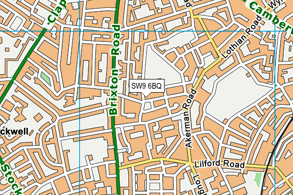 SW9 6BQ map - OS VectorMap District (Ordnance Survey)