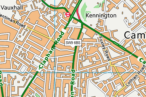 SW9 6BS map - OS VectorMap District (Ordnance Survey)