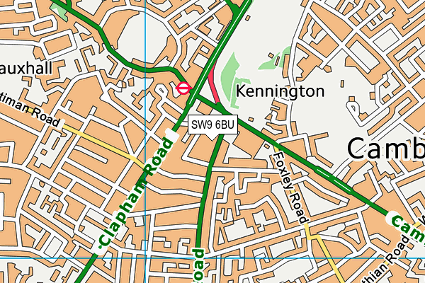 SW9 6BU map - OS VectorMap District (Ordnance Survey)