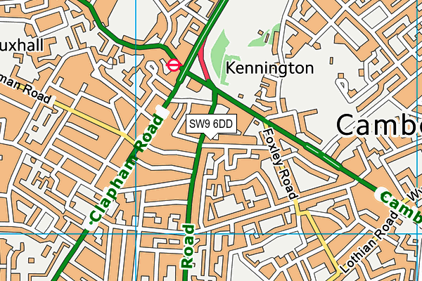 SW9 6DD map - OS VectorMap District (Ordnance Survey)