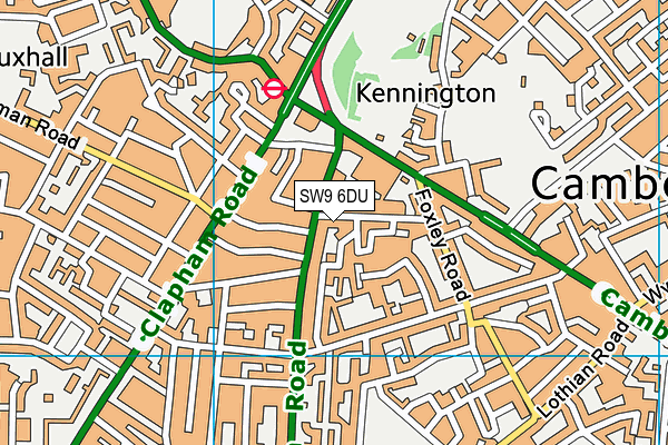 SW9 6DU map - OS VectorMap District (Ordnance Survey)